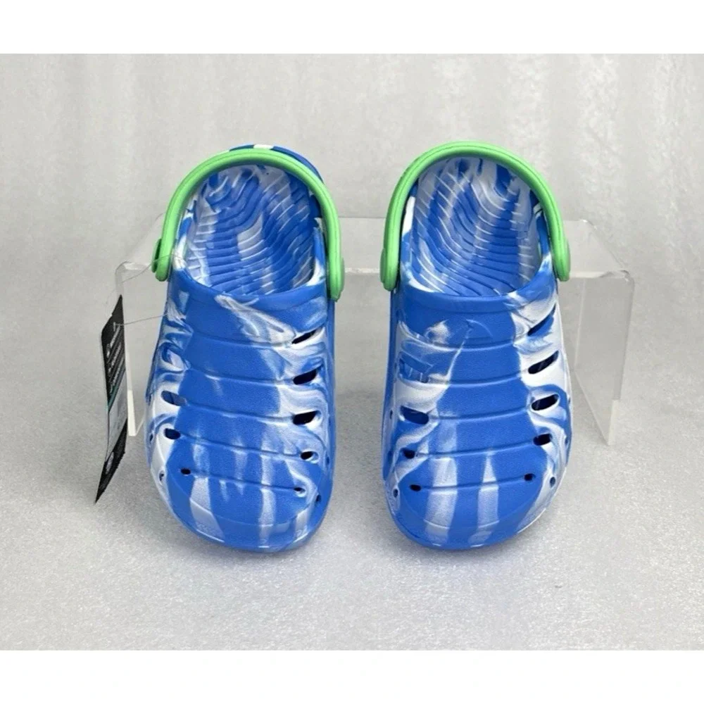 Rugged Shark Eva Clogs Lightweight Slip on Blue Green Toddler Boys Size 7 NEW